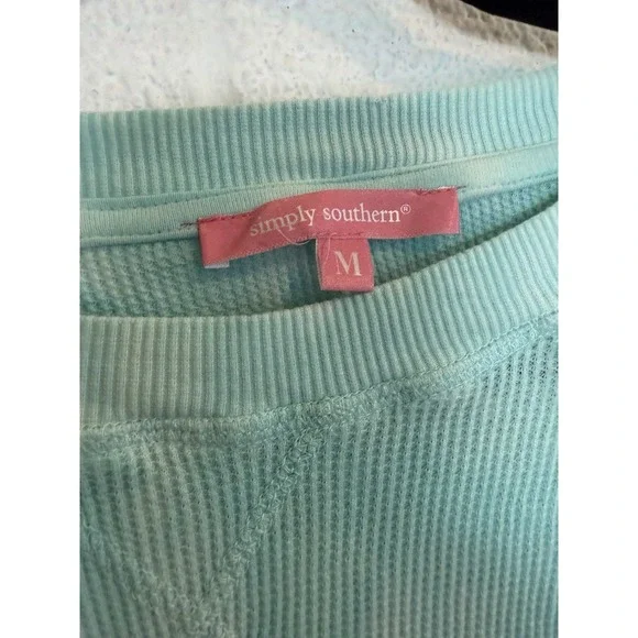 Simply Southern Waffle Knit Pullover M Tie Dye Long Sleeve Cotton Casual - Picture 5 of 7